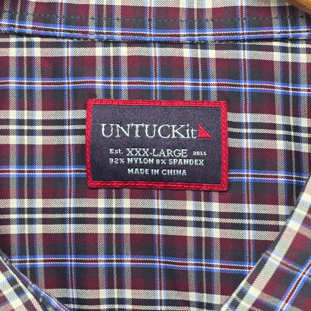 UNTUCKit Men's‎ XXX Large Plaid Button Down Shirt Long Sleeve Nylon Spandex - Picture 6 of 11
